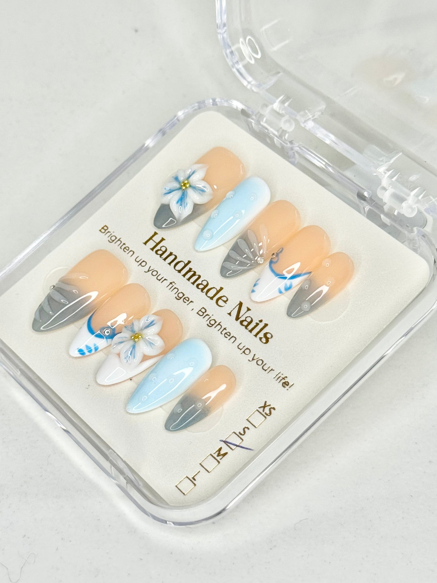 Dusty Blue Flower Almond
